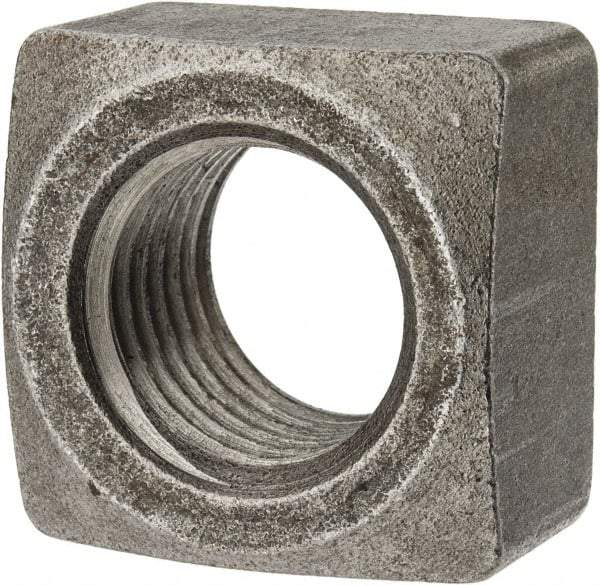 Value Collection - 1-1/4-7 Steel Square Nut - Uncoated, 1-7/8" Square Width x 1-3/32" Overall Height - Best Tool & Supply