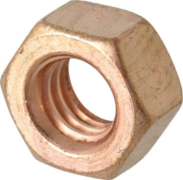 Value Collection - 5/16-18 UNC Silicon Bronze Right Hand Hex Nut - 1/2" Across Flats, 17/64" High, Uncoated - Best Tool & Supply