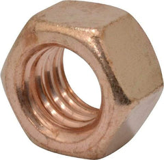 Value Collection - 3/8-16 UNC Silicon Bronze Right Hand Hex Nut - 9/16" Across Flats, 21/64" High, Uncoated - Best Tool & Supply