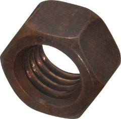 Value Collection - 1/2-13 UNC Silicon Bronze Right Hand Hex Nut - 3/4" Across Flats, 7/16" High, Uncoated - Best Tool & Supply