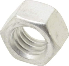 Value Collection - 3/8-16 UN Aluminum Right Hand Hex Nut - 9/16" Across Flats, 21/64" High, Uncoated - Best Tool & Supply