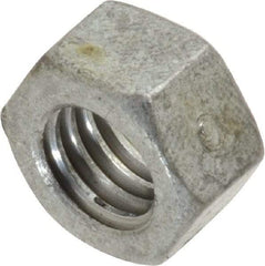 Value Collection - 3/8-16 UNC Steel Right Hand Hex Nut - 9/16" Across Flats, 21/64" High, Hot Dipped Galvanized Finish - Best Tool & Supply