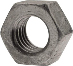 Value Collection - 7/16-14 UNC Steel Right Hand Hex Nut - 11/16" Across Flats, 3/8" High, Hot Dipped Galvanized Finish - Best Tool & Supply