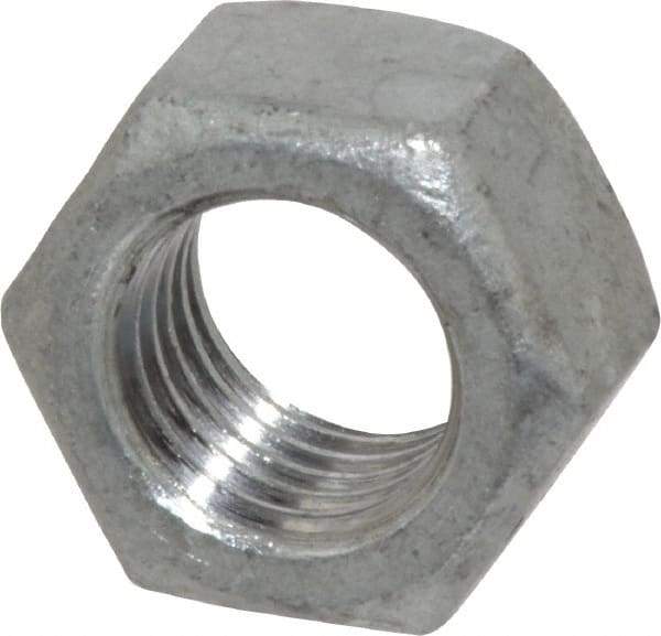 Value Collection - 3/4-10 UNC Steel Right Hand Hex Nut - 1-1/8" Across Flats, 41/64" High, Hot Dipped Galvanized Finish - Best Tool & Supply