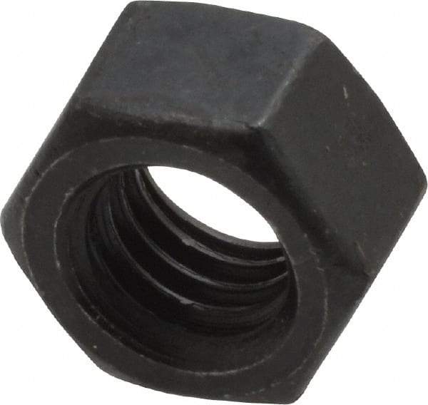 Value Collection - 3/8-16 UNC Steel Right Hand Hex Nut - 9/16" Across Flats, 21/64" High, Black Oxide Finish - Best Tool & Supply