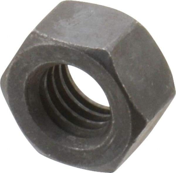 Value Collection - 7/16-14 UNC Steel Right Hand Hex Nut - 11/16" Across Flats, 3/8" High, Black Oxide Finish - Best Tool & Supply