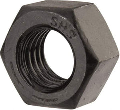 Value Collection - 9/16-12 UNC Steel Right Hand Hex Nut - 7/8" Across Flats, 31/64" High, Black Oxide Finish - Best Tool & Supply