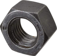 Value Collection - 1-8 UNC Steel Right Hand Hex Nut - 1-1/2" Across Flats, 55/64" High, Black Oxide Finish - Best Tool & Supply