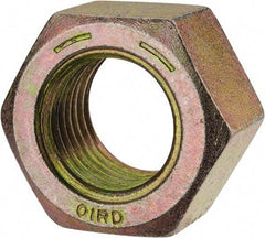 Value Collection - 1-1/2 - 6 UNC Steel Right Hand Hex Nut - 2-1/4" Across Flats, 1-9/32" High, Zinc Yellow Dichromate Finish - Best Tool & Supply