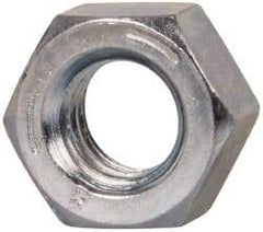 Value Collection - 5/16-18 UNC Steel Right Hand Hex Nut - 1/2" Across Flats, 17/64" High, Zinc-Plated Finish - Best Tool & Supply