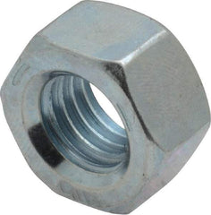 Value Collection - 9/16-12 UNC Steel Right Hand Hex Nut - 7/8" Across Flats, 31/64" High, Zinc-Plated Finish - Best Tool & Supply