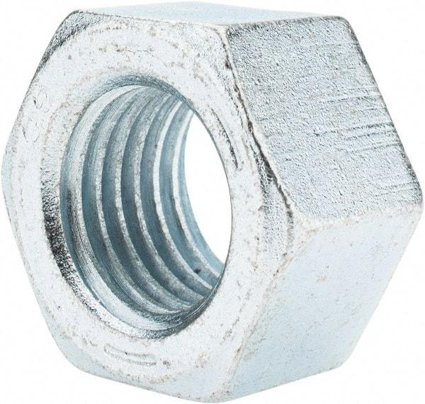 Value Collection - 1-1/4 - 7 UNC Steel Right Hand Hex Nut - 1-7/8" Across Flats, 1-1/16" High, Zinc-Plated Finish - Best Tool & Supply