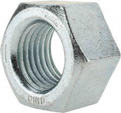 Value Collection - 1-1/2 - 6 UNC Steel Right Hand Hex Nut - 2-1/4" Across Flats, 1-9/32" High, Zinc-Plated Finish - Best Tool & Supply