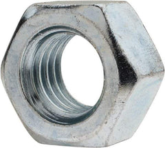 Value Collection - 9/16-12 UN Steel Right Hand Hex Nut - 7/8" Across Flats, 31/64" High, Zinc-Plated Finish - Best Tool & Supply