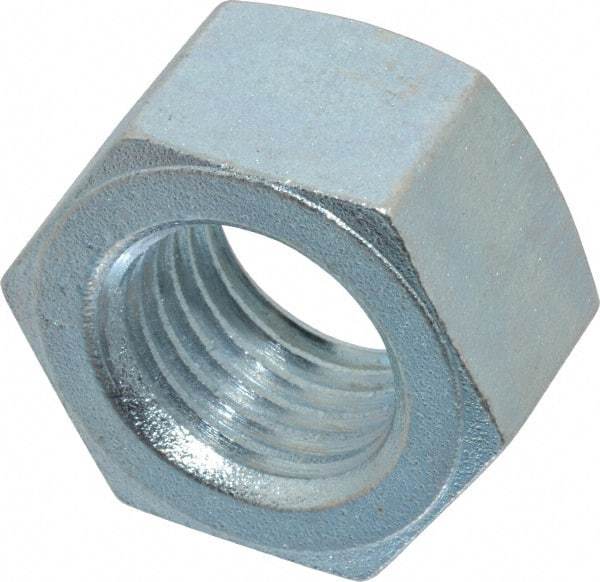 Value Collection - 1-1/4 - 7 UNC Steel Right Hand Hex Nut - 1-7/8" Across Flats, 1-1/16" High, Zinc-Plated Finish - Best Tool & Supply