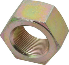 Value Collection - 1-1/2 - 12 UN Steel Right Hand Hex Nut - 2-1/4" Across Flats, 1-9/32" High, Zinc Yellow Dichromate Finish - Best Tool & Supply