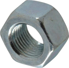 Value Collection - 1/2-20 UN Steel Right Hand Hex Nut - 3/4" Across Flats, 7/16" High, Zinc-Plated Finish - Best Tool & Supply