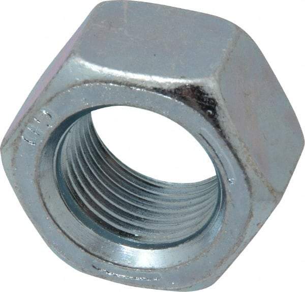 Value Collection - 3/4-16 UNF Steel Right Hand Hex Nut - 1-1/8" Across Flats, 0.6406" High, Zinc-Plated Finish - Best Tool & Supply