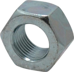 Value Collection - 9/16-18 UN Steel Right Hand Hex Nut - 7/8" Across Flats, 31/64" High, Zinc-Plated Finish - Best Tool & Supply