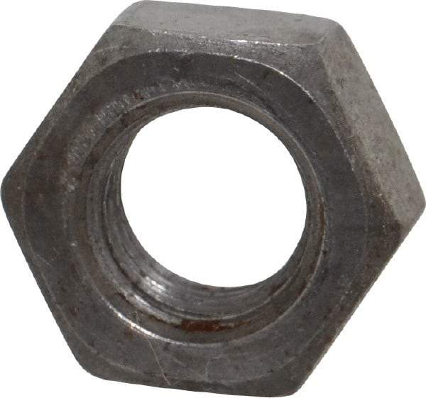 Value Collection - 7/16-14 UNC Steel Right Hand Hex Nut - 11/16" Across Flats, 3/8" High, Uncoated - Best Tool & Supply