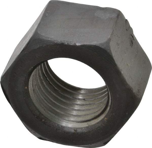 Value Collection - 2 - 4-1/2 UNC Steel Right Hand Hex Nut - 3" Across Flats, 1-23/32" High, Uncoated - Best Tool & Supply