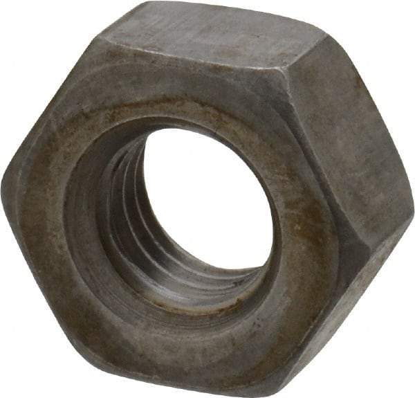 Value Collection - 1/4-28 UNF Steel Right Hand Hex Nut - 7/16" Across Flats, 0.2188" High, Uncoated - Best Tool & Supply