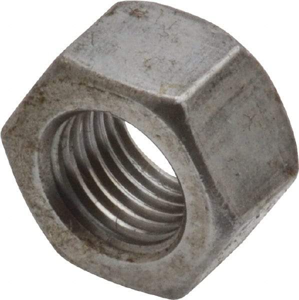 Value Collection - 3/8-24 UNF Steel Right Hand Hex Nut - 9/16" Across Flats, 0.3281" High, Uncoated - Best Tool & Supply