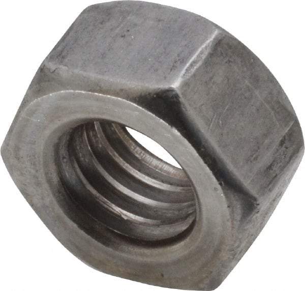 Value Collection - 7/16-14 UNC Steel Left Hand Hex Nut - 11/16" Across Flats, 3/8" High, Uncoated - Best Tool & Supply