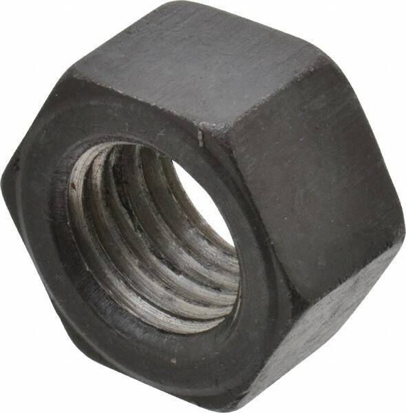 Value Collection - 1-8 UNC Steel Left Hand Hex Nut - 1-1/2" Across Flats, 55/64" High, Uncoated - Best Tool & Supply