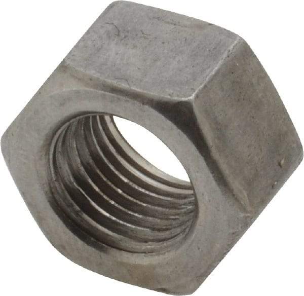 Value Collection - 3/8-24 UNF Steel Left Hand Hex Nut - 9/16" Across Flats, 21/64" High, Uncoated - Best Tool & Supply