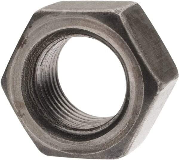 Value Collection - 1/2-20 UNF Steel Left Hand Hex Nut - 3/4" Across Flats, 7/16" High, Uncoated - Best Tool & Supply