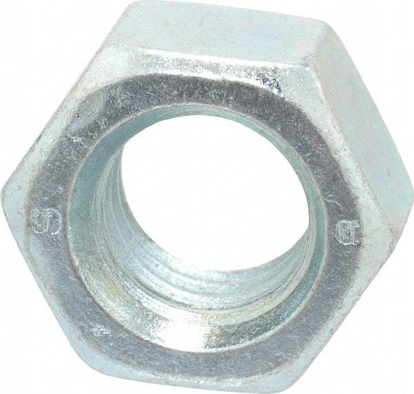 Value Collection - M18x2.50 Steel Right Hand Hex Nut - 27mm Across Flats, 15mm High, Zinc-Plated Finish - Best Tool & Supply