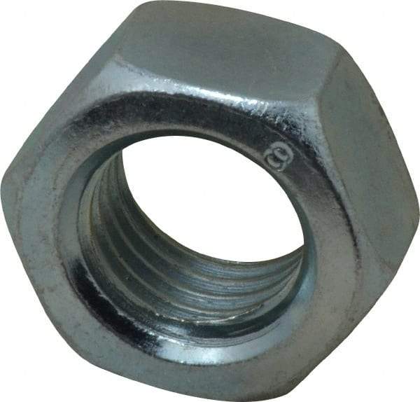 Value Collection - M24x3.00 Steel Right Hand Hex Nut - 36mm Across Flats, 19mm High, Zinc-Plated Finish - Best Tool & Supply