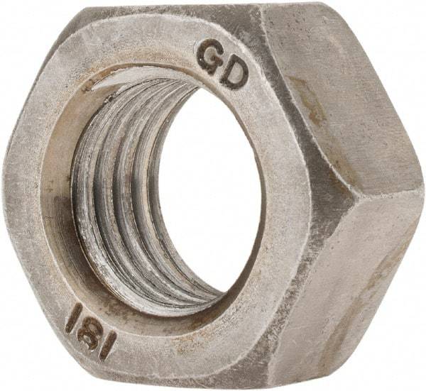 Value Collection - M24x3.00 Steel Right Hand Hex Nut - 36mm Across Flats, 19mm High, Uncoated - Best Tool & Supply