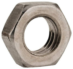 Value Collection - 3/8-16 UNC Steel Left Hand Hex Jam Nut - 9/16" Across Flats, 7/32" High, Uncoated - Best Tool & Supply