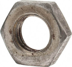 Value Collection - 7/16-14 UNC Steel Left Hand Hex Jam Nut - 11/16" Across Flats, 1/4" High, Uncoated - Best Tool & Supply