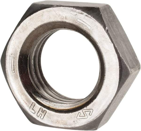 Value Collection - 1-8 UNC Steel Left Hand Hex Jam Nut - 1-1/2" Across Flats, 35/64" High, Uncoated - Best Tool & Supply