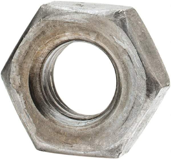 Value Collection - 1/4-28 UNF Steel Left Hand Hex Jam Nut - 7/16" Across Flats, 5/32" High, Uncoated - Best Tool & Supply