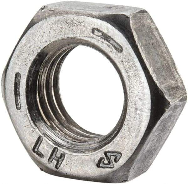 Value Collection - 5/16-24 UNF Steel Left Hand Hex Jam Nut - 1/2" Across Flats, 3/16" High, Uncoated - Best Tool & Supply