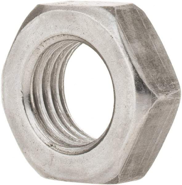 Value Collection - 7/16-20 UNF Steel Left Hand Hex Jam Nut - 11/16" Across Flats, 1/4" High, Uncoated - Best Tool & Supply