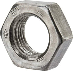 Value Collection - 1/2-20 UNF Steel Left Hand Hex Jam Nut - 3/4" Across Flats, 5/16" High, Uncoated - Best Tool & Supply