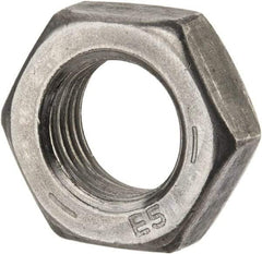 Value Collection - 9/16-18 UNF Steel Left Hand Hex Jam Nut - 7/8" Across Flats, 5/16" High, Uncoated - Best Tool & Supply