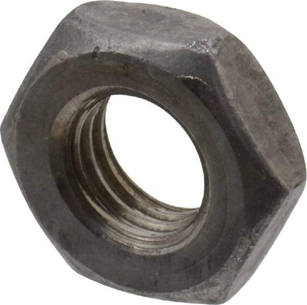 Value Collection - 1/4-28 UNF Steel Right Hand Hex Jam Nut - 7/16" Across Flats, 0.1563" High, Uncoated - Best Tool & Supply