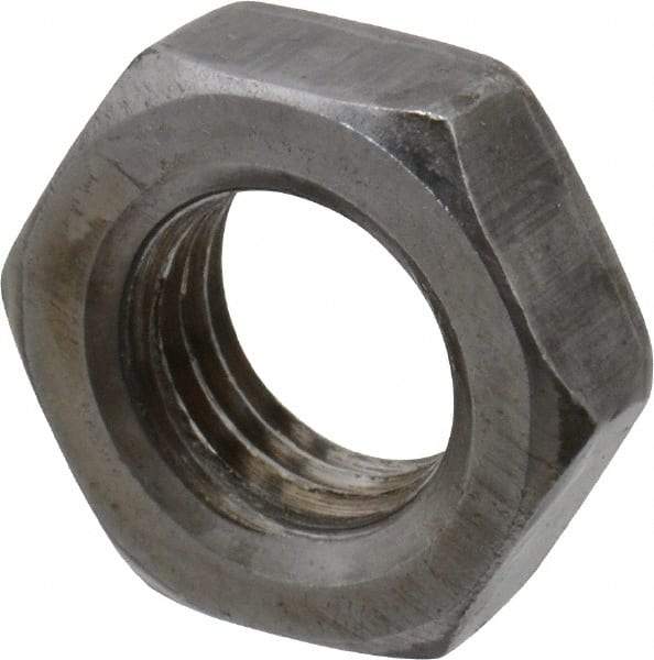 Value Collection - 7/16-20 UNF Steel Right Hand Hex Jam Nut - 11/16" Across Flats, 3/4" High, Uncoated - Best Tool & Supply