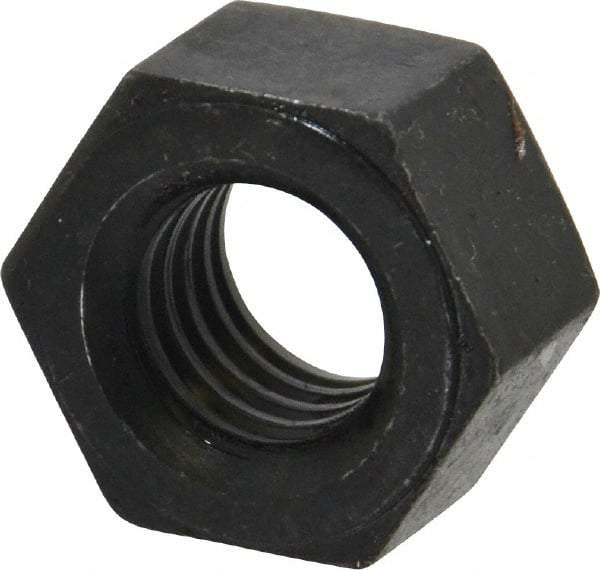 Value Collection - 9/16-12 UNC Steel Right Hand Heavy Hex Nut - 15/16" Across Flats, 35/64" High, Uncoated, 2B Class of Fit - Best Tool & Supply