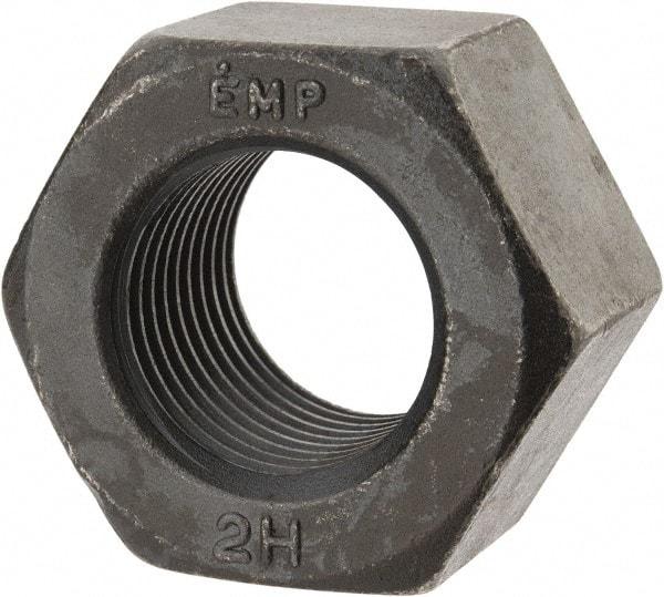 Value Collection - 1-3/8 - 8 UN Steel Right Hand Heavy Hex Nut - 2-3/16" Across Flats, 1-11/32" High, Uncoated, 2B Class of Fit - Best Tool & Supply