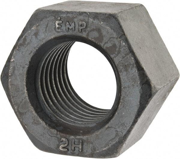 Value Collection - 1-3/4 - 5 UNC Steel Right Hand Heavy Hex Nut - 2-3/4" Across Flats, 1-23/32" High, Uncoated, 2B Class of Fit - Best Tool & Supply