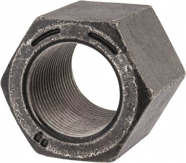 Value Collection - 1-1/4 - 12 UNF Steel Right Hand High Hex Nut - 1-13/16" Across Flats, 2-7/8" High, Uncoated - Best Tool & Supply