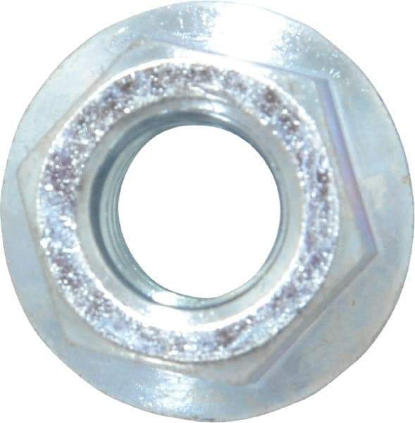 Value Collection - 7/16-14, 15/16" Flange Diam, Serrated Flange Nut - Grade Grade 2 Steel, Zinc-Plated Finish, 0.395" Flange Height - Best Tool & Supply