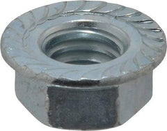 Value Collection - 1/2-13, 1.031" Flange Diam, Serrated Flange Nut - Grade Grade 2 Steel, Zinc-Plated Finish, 0.458" Flange Height - Best Tool & Supply